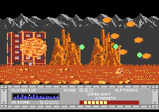 Sentinel (Atari 7800) screenshot: Yikes, here comes a large attack force!