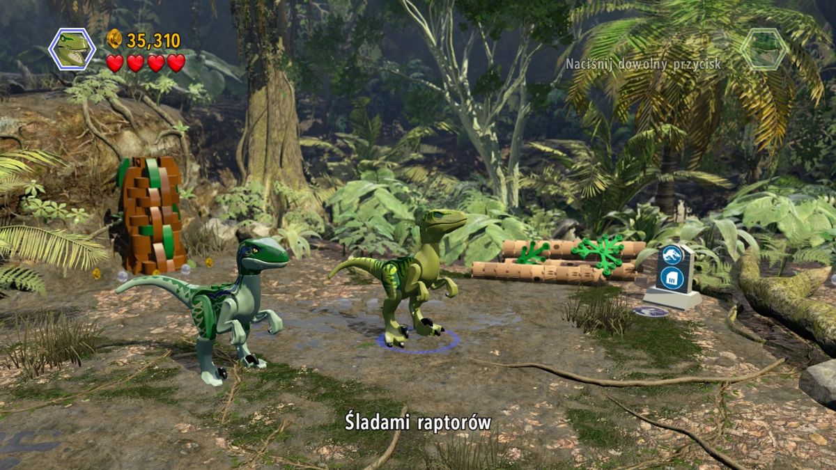 LEGO Jurassic World (PlayStation 4) screenshot: Raptors patch