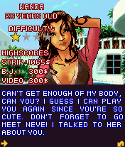 Sexy Poker 2004 (J2ME) screenshot: Wanda's introduction screen