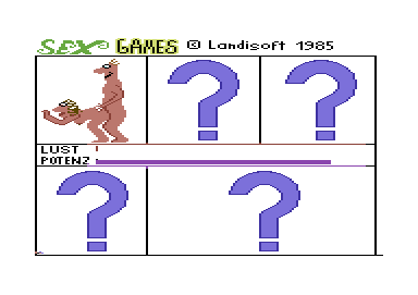 Sex Games (Commodore 64) screenshot: Starting play (German version)