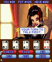 Sexy Poker 2004 (J2ME) screenshot: The pot in this game is quite impressive, but not unusual.