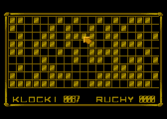Eoroid (Atari 8-bit) screenshot: A game in progress. The colors are randomly picked each time.
