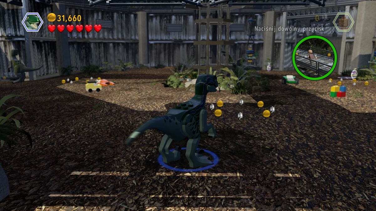 LEGO Jurassic World (PlayStation 4) screenshot: Controlling dino
