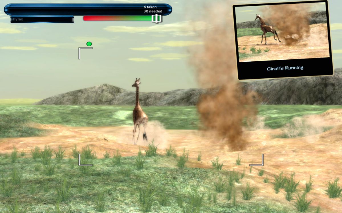 Safari Photo Africa: Wild Earth (Windows) screenshot: A dust-devil chasing a young giraffe.