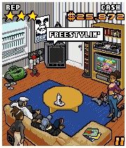 Hip Hop Immortals (J2ME) screenshot: The "apartment" that serve's as the game's main menu