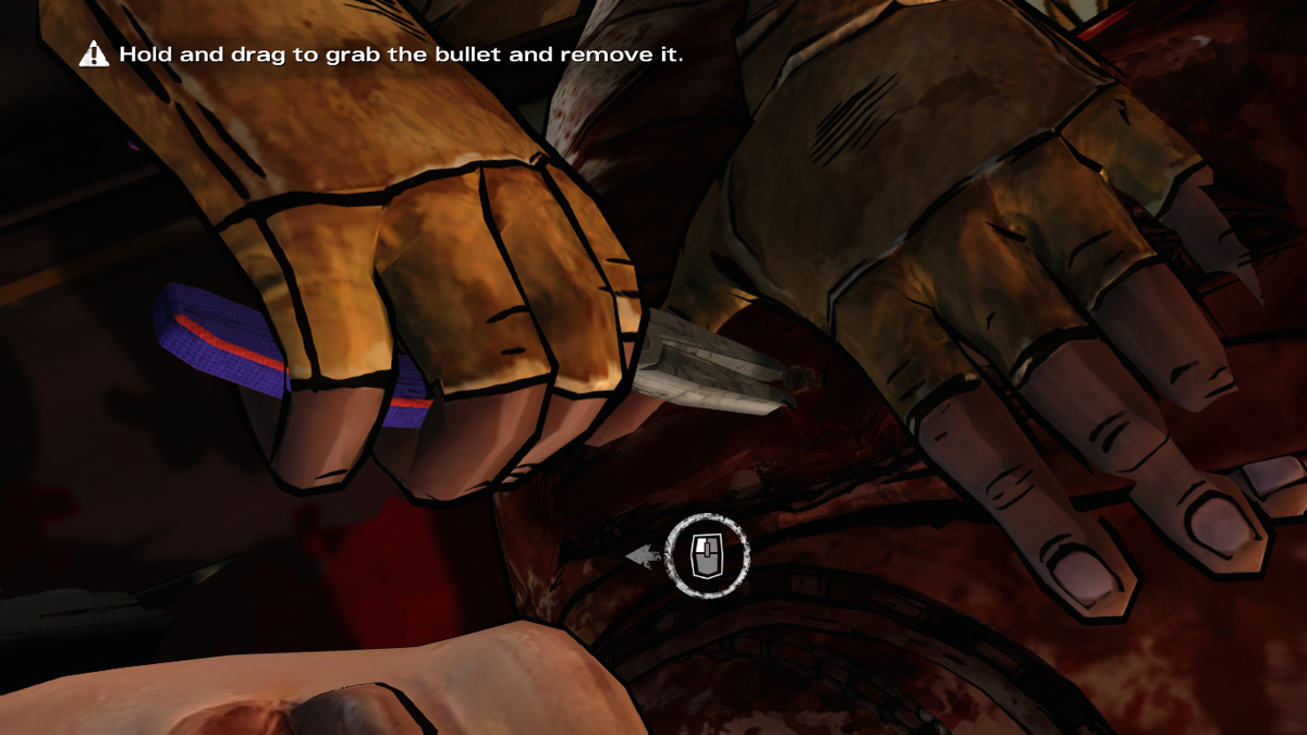 The Walking Dead: Michonne (Macintosh) screenshot: Episode 2 - Removing the bullet