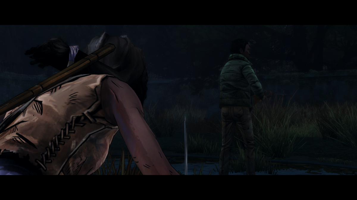 The Walking Dead: Michonne (Macintosh) screenshot: Episode 2 - Randall and his goons broke in