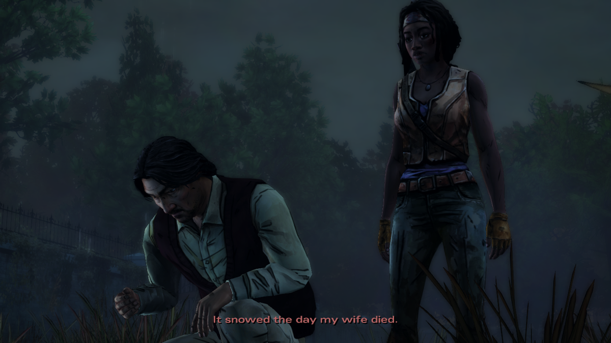 The Walking Dead: Michonne (Macintosh) screenshot: Episode 2 - Pretend stories