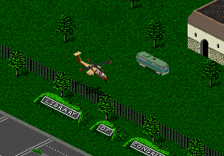 Jungle Strike (Genesis) screenshot: Protect Washington D.C. from terrorists driving motor homes.