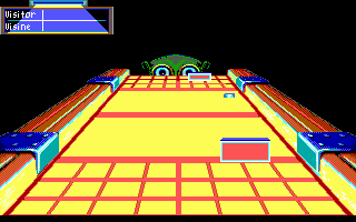 Shufflepuck Cafe (DOS) screenshot: Playing against Visine
