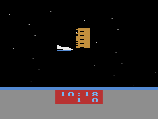 Shuttle Orbiter (Atari 2600) screenshot: I ran out of fuel so I lost.