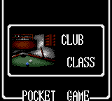 Side Pocket (Game Gear) screenshot: Pocket game class board. Starting at Club Class.