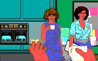 Sid Meier's Covert Action (DOS) screenshot: The stories of a secret agent can only be gossiped to secretaries with a clearence level of AA or above.