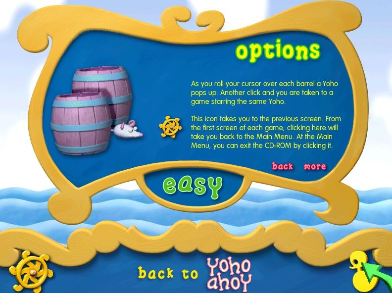 Yoho Ahoy: All Aboard! (Windows) screenshot: The general help screen for the whole game