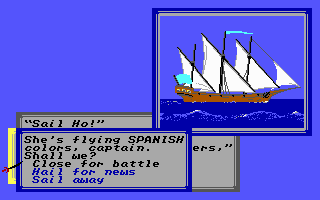 Sid Meier's Pirates! (PC Booter) screenshot: A Spanish ship