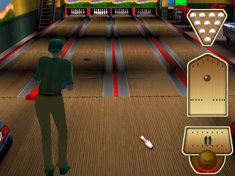 Friday Night 3D Bowling (Windows) screenshot: Aiming