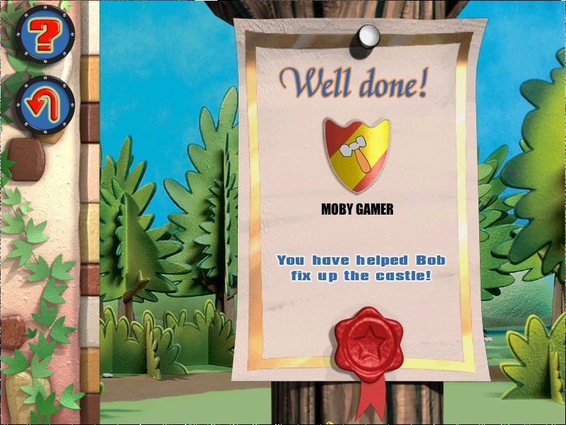 Bob the Builder: Bob's Castle Adventure (Windows) screenshot: Bob Says Well Done!<br>The end of game certificate