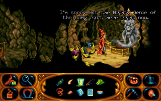 Simon the Sorcerer II: The Lion, the Wizard and the Wardrobe (DOS) screenshot: Genie