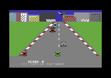 007 Car Chase (Commodore 64) screenshot: Launched a missile at the helicopter