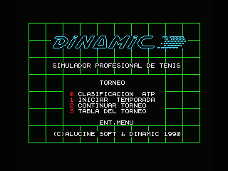 Professional Tennis Simulator (MSX) screenshot: Match options