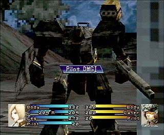 Front Mission 3 (PlayStation) screenshot: pilot damage (special)