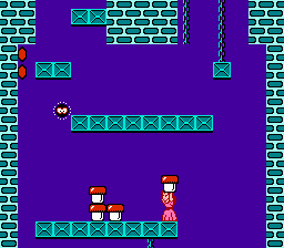 Super Mario Bros. 2 (NES) screenshot: Arrange blocks to make a path up