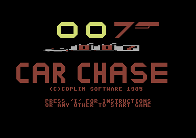007 Car Chase (Commodore 64) screenshot: Title