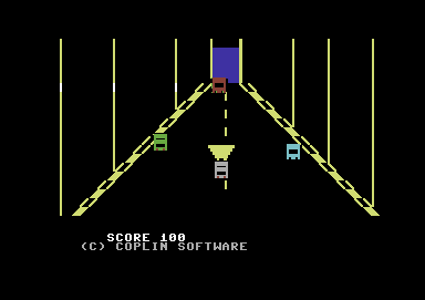 007 Car Chase (Commodore 64) screenshot: Driving in a tunnel