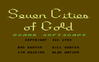 The Seven Cities of Gold (Commodore 64) screenshot: Title screen