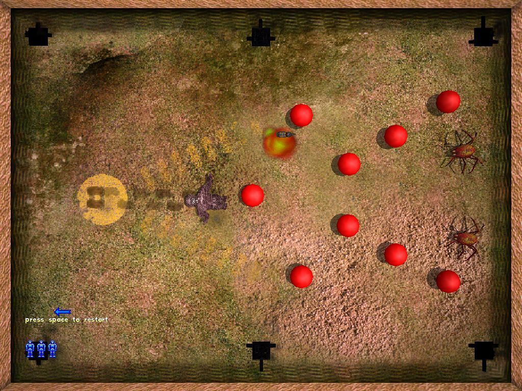 Bangball (Windows) screenshot: Always remember that contact with a ball of any colour is fatal