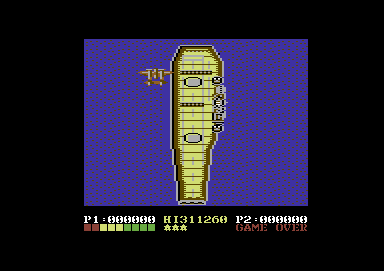 1943: The Battle of Midway (Commodore 64) screenshot: Starting the game.