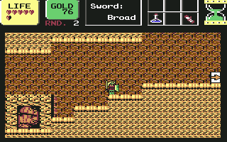 Wonder Boy in Monster Land (Commodore 64) screenshot: Now obtained the Broad Sword