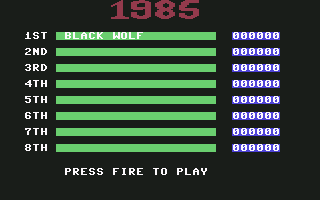 1985: The Day After (Commodore 64) screenshot: High Scores