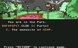 221 B Baker St. (Commodore 64) screenshot: At the park