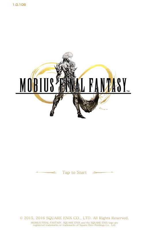 Mobius Final Fantasy (Android) screenshot: Title screen