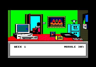1st Division Manager (Amstrad CPC) screenshot: This is your office