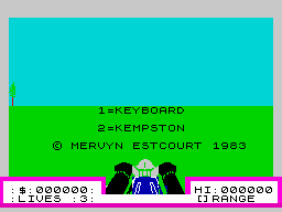 Deathchase (ZX Spectrum) screenshot: Title screen