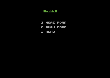 2 Player Soccer Squad (Commodore 64) screenshot: Form table menu