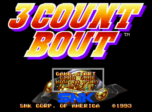 3 Count Bout (Neo Geo CD) screenshot: Title Screen and Main Menu
