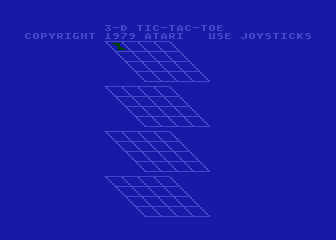 3-D Tic-Tac-Toe (Atari 8-bit) screenshot: Title screen