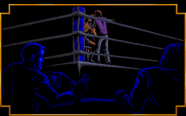 3D World Boxing (DOS) screenshot: Prepare in your corner