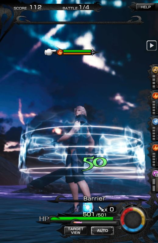 Mobius Final Fantasy (Android) screenshot: The interactive tutorial takes up a large part of the game's start.