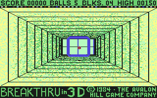 3-D Brickaway (Commodore 64) screenshot: Level 1