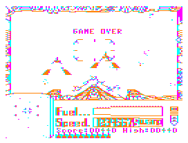 3D Space Wars (Dragon 32/64) screenshot: Game over