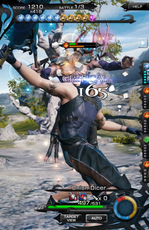 Mobius Final Fantasy (Android) screenshot: A critical hit