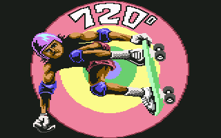 720º (Commodore 64) screenshot: Title screen (Mindscape)