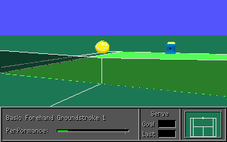 4D Sports Tennis (DOS) screenshot: Training lessons (VGA)