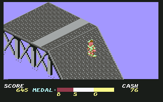 720º (Commodore 64) screenshot: Learning on the downhill (Mindscape)