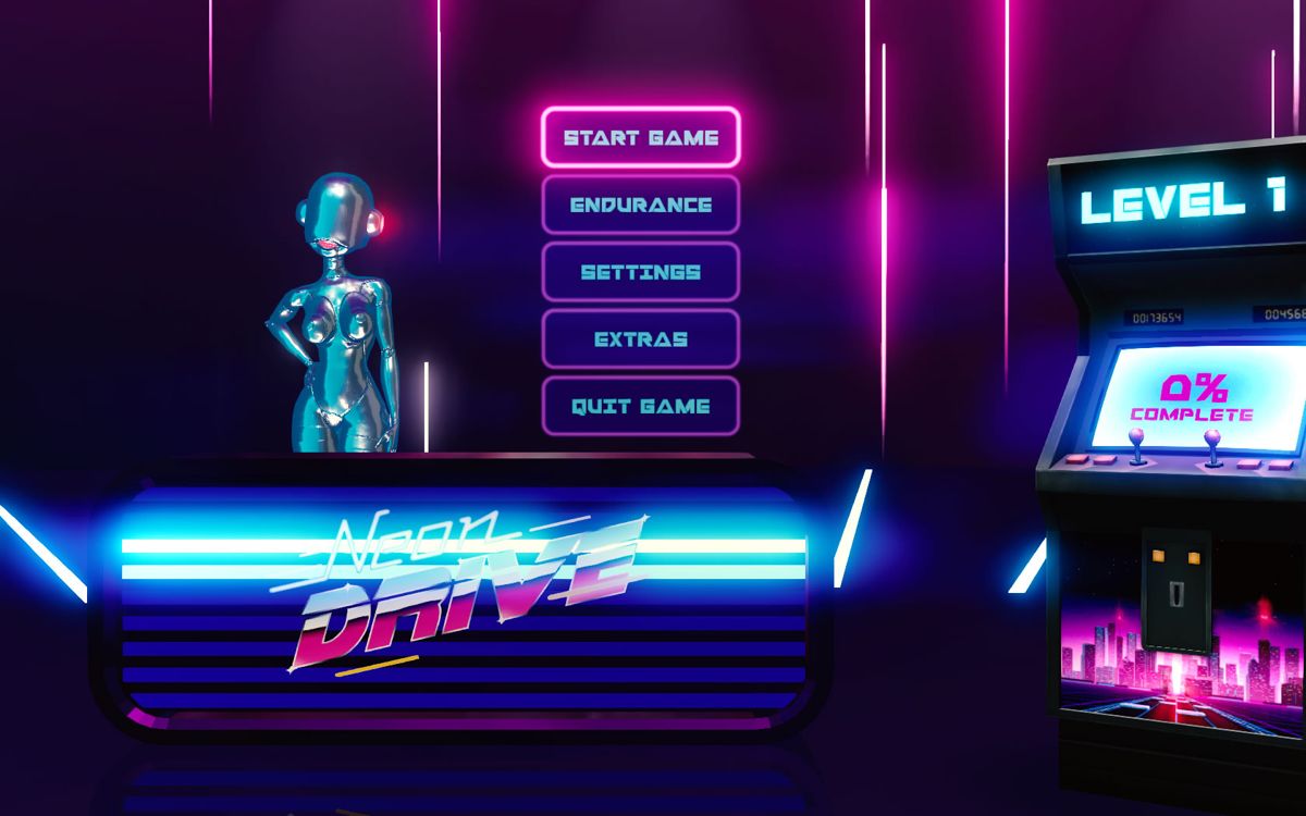 Neon Drive (Windows) screenshot: Main menu