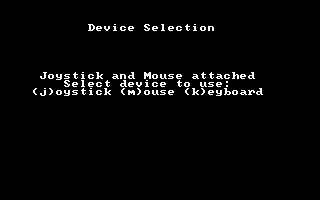 Accordion (DOS) screenshot: Input device selection